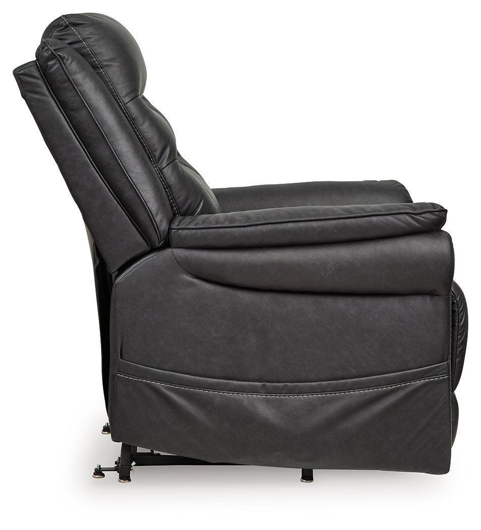 Oatman Carbon Faux Leather Power Lift Recliner