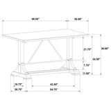 Aldrich Cappuccino White Marble Counter Height Set