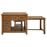Mayfair 3-piece Kitchen Island with Extension Table Dark Oak