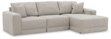 Next-gen Gaucho Gray 3-Piece Sectional Sofa With Chaise 18304S2 - Ella Furniture