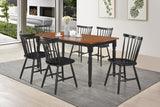 Hollyoak Walnut Black Rectangular Dining Room Set