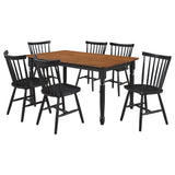 Hollyoak Walnut Black Rectangular Dining Room Set