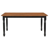 Hollyoak Walnut Black Rectangular Dining Room Set