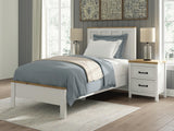 Kerisden White/Brown Twin Panel Complete Bed Frame — product view