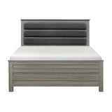 Kie Gray Upholstered Panel King Bed