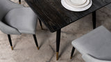 Zetta Black Rectangular 60-inch Wood Dining Room Set