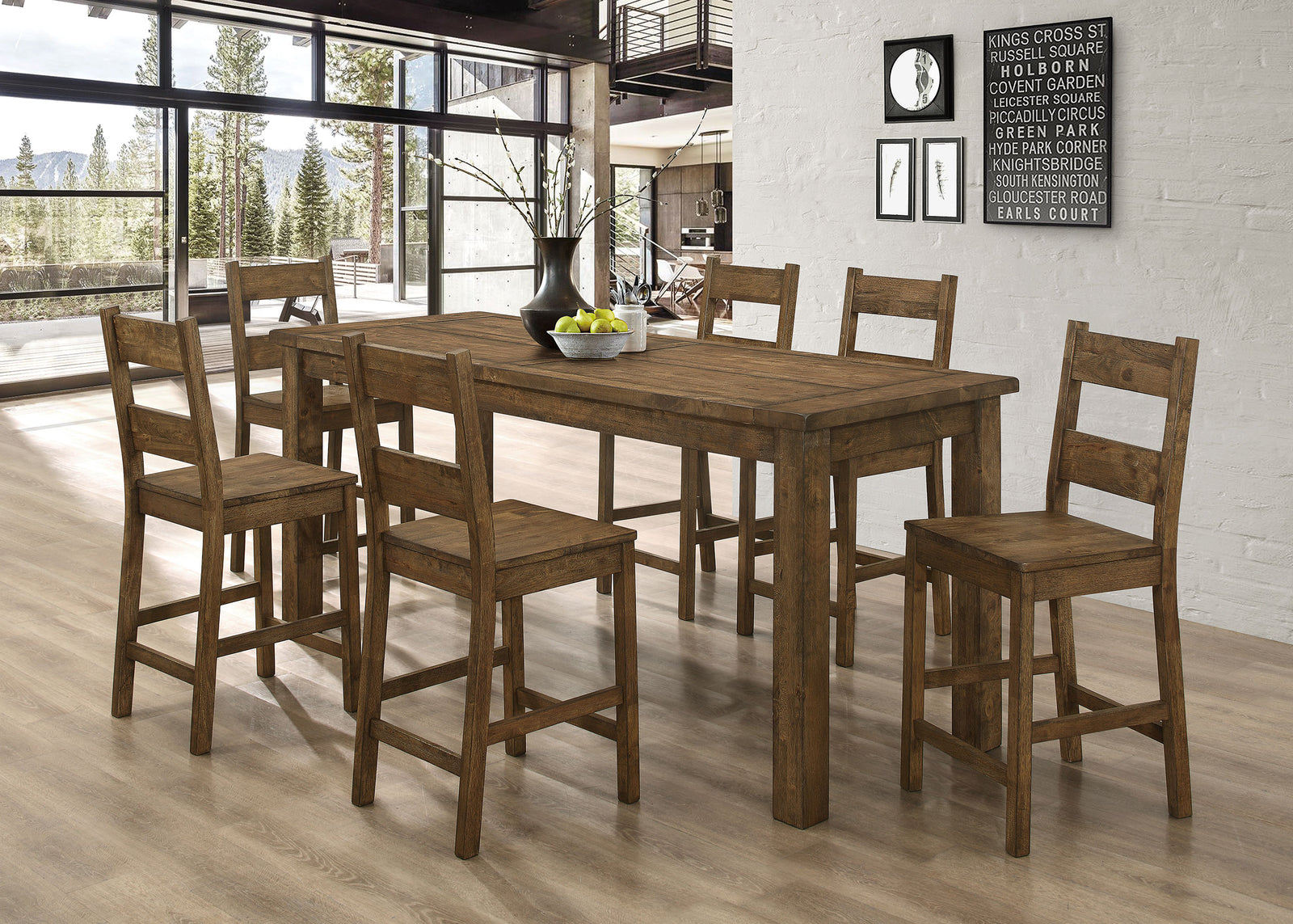 Coleman Golden Brown Counter Height Set