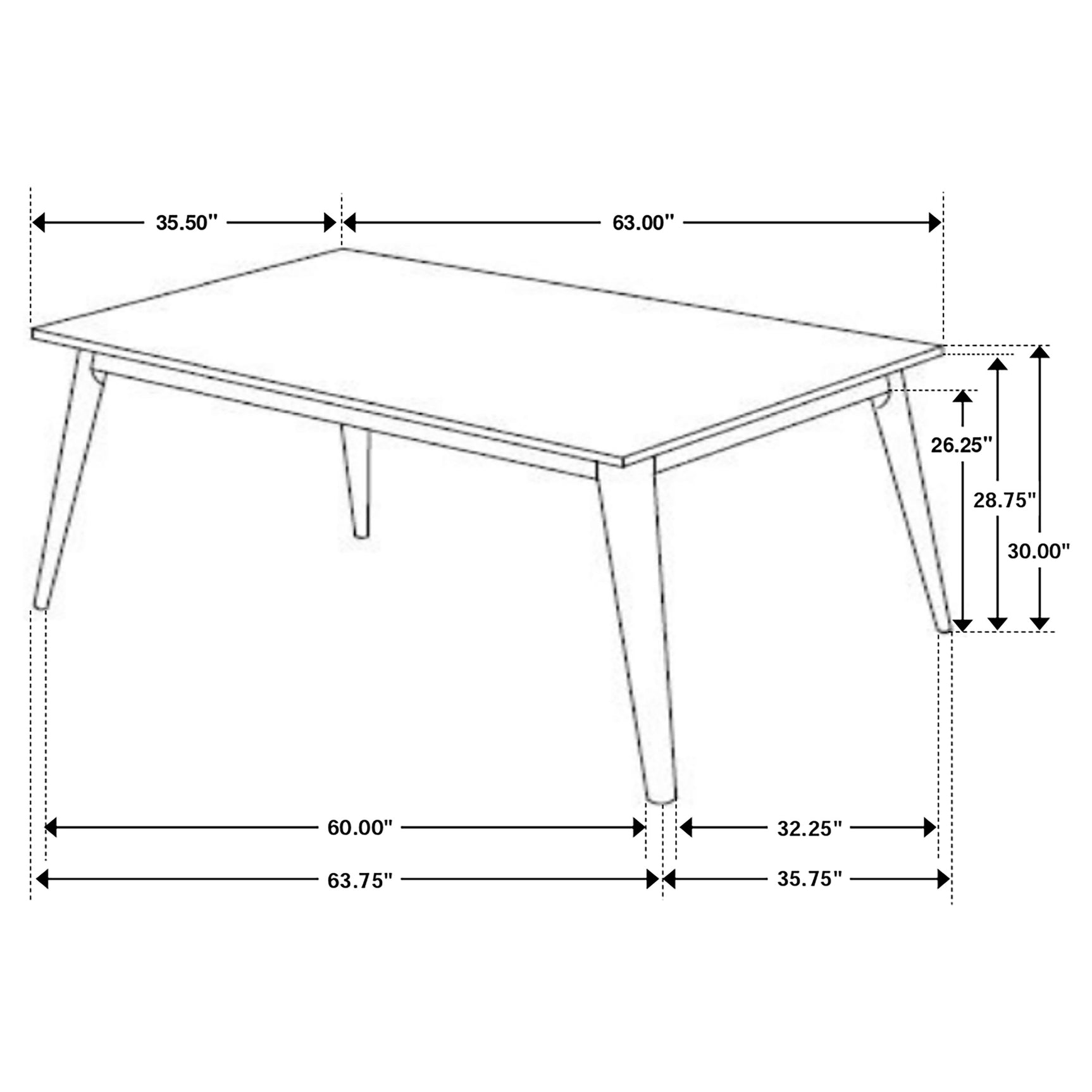 Everett Natural Walnut Rectangular Dining Room Set