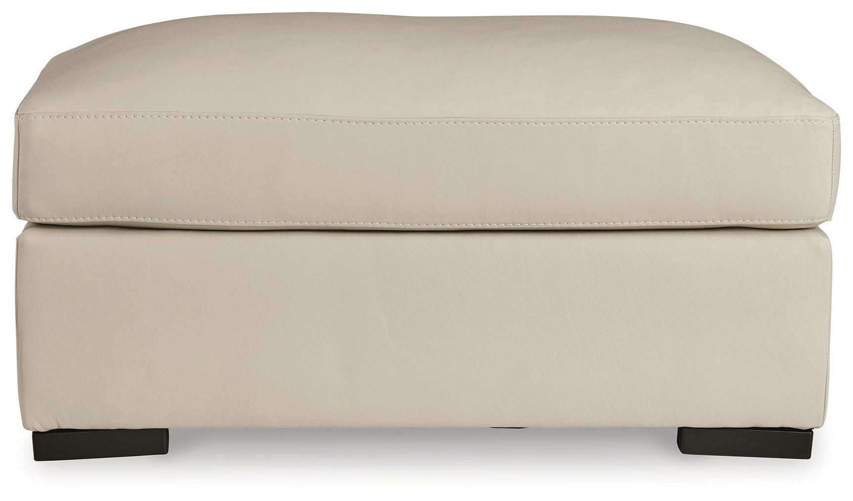 Treasure Trove Almond Leather Ottoman