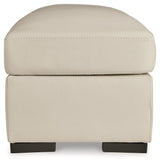 Treasure Trove Almond Leather Ottoman