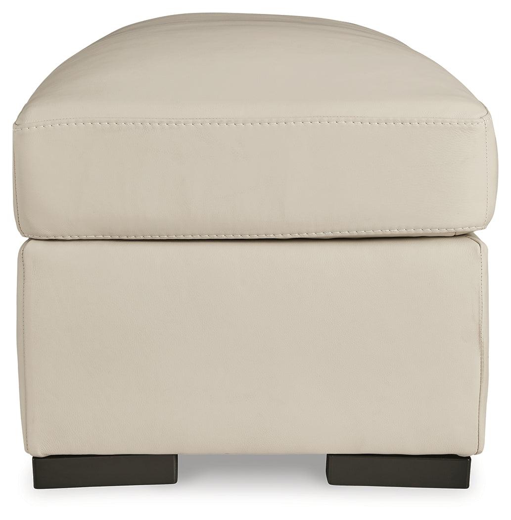 Treasure Trove Almond Leather Ottoman