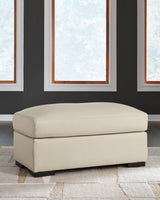 Treasure Trove Almond Leather Ottoman