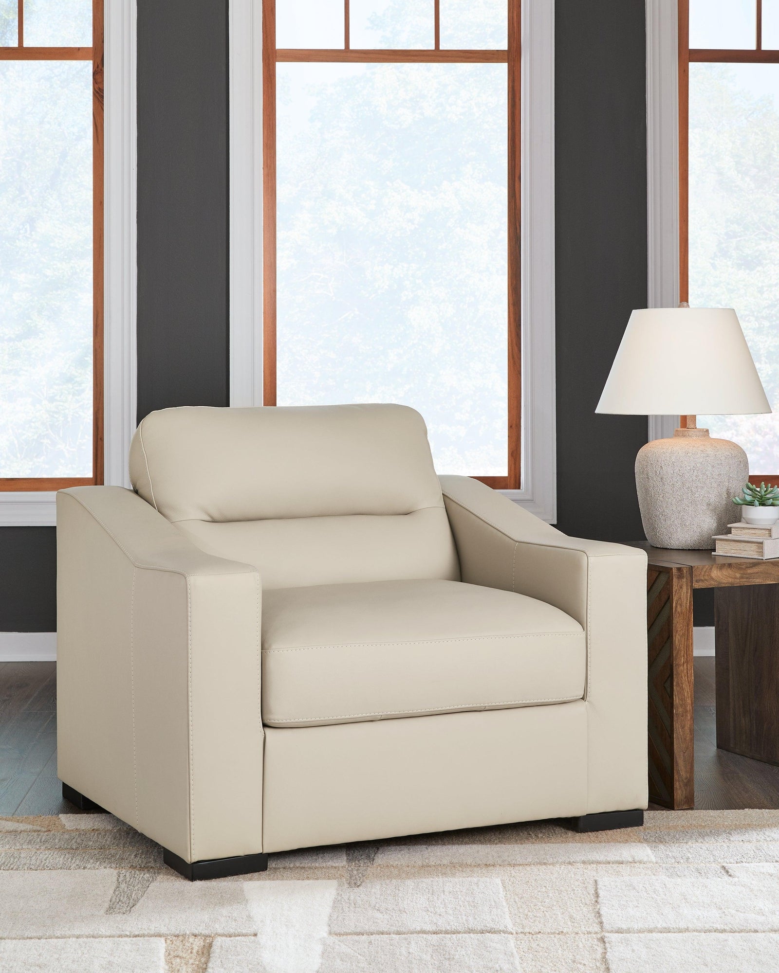 Treasure Trove Almond Leather Oversized Chair