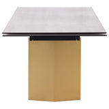 Vesa 97-inch Glass Top Extension Dining Table Beige