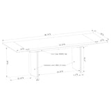 Vesa 97-inch Glass Top Extension Dining Table Beige