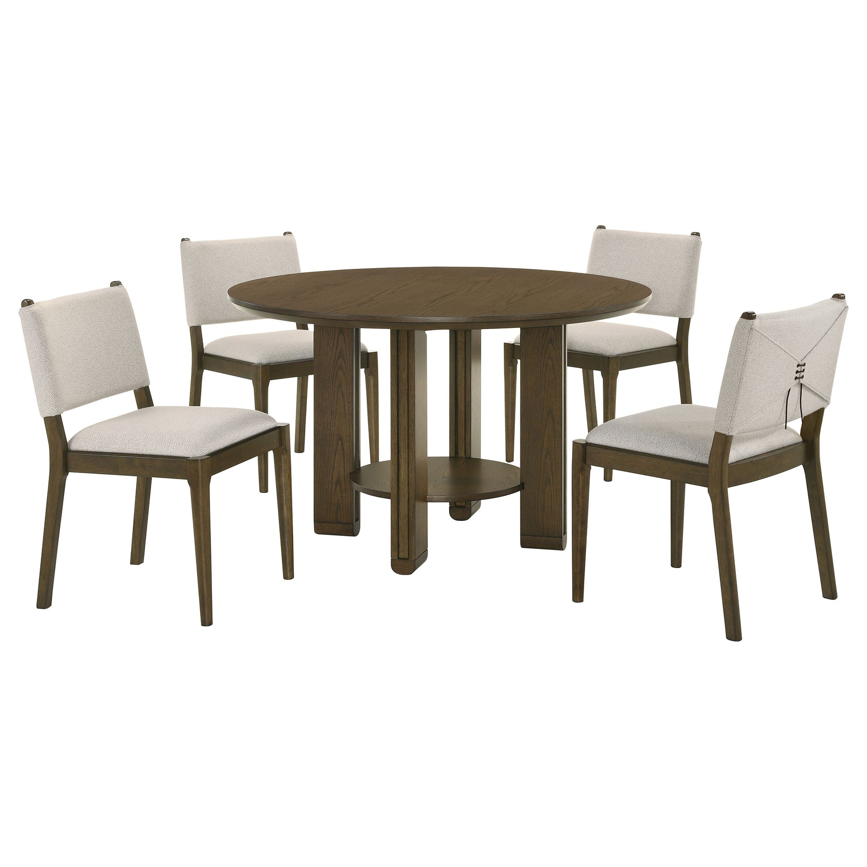 Ottowa Brown Round Wood Dining Room Table Set