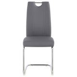 Brooklyn White High Gloss Dining Table with Chrome Base and Upholstered Chairs