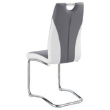 Brooklyn White High Gloss Dining Table with Chrome Base and Upholstered Chairs