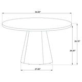 Franklin 54-inch Round Wood Pedestal Base Dining Table Dark Brown