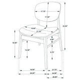 Benford Dining Side Chair Wood Seat Dark Brown (Set of 2)