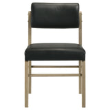 Kehoe Upholstered Dining Side Chair Black and Natural Oak (Set of 2)