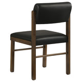 Kehoe Upholstered Dining Side Chair Black and Walnut (Set of 2)