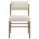 Kehoe Upholstered Dining Side Chair Cream and Natural Oak (Set of 2)