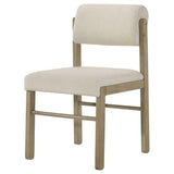 Kehoe Upholstered Dining Side Chair Cream and Natural Oak (Set of 2)