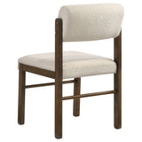 Kehoe Upholstered Dining Side Chair Cream and Walnut (Set of 2)