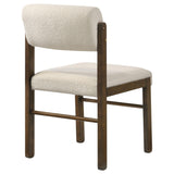 Kehoe Upholstered Dining Side Chair Cream and Walnut (Set of 2)