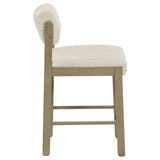Kehoe Upholstered Counter Height Chair Cream and Natural Oak (Set of 2)