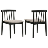 Cullen Dining Side Chair Upholstered Seat Black (Set of 2)