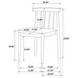 Cullen Dining Side Chair Upholstered Seat Black (Set of 2)