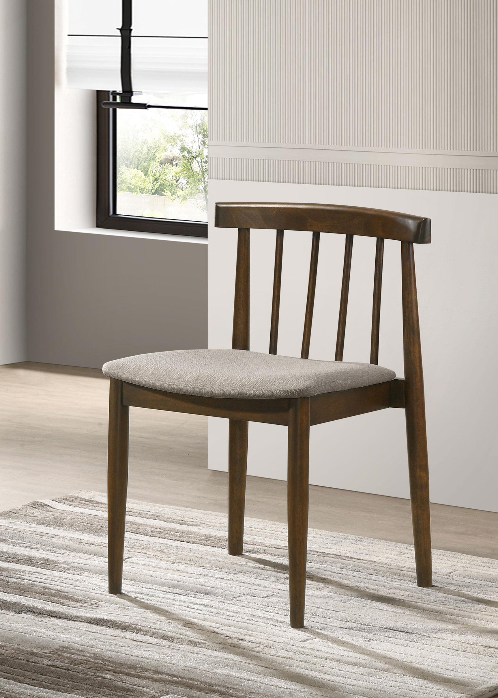 Cullen Dining Side Chair Upholstered Seat Dark Walnut (Set of 2)