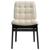 Redbridge Velvet Upholstered Side Chair Cream and Black (Set of 2)