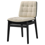 Redbridge Velvet Upholstered Side Chair Cream and Black (Set of 2)