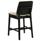 Redbridge Velvet Upholstered Counter Chair Cream and Black (Set of 2)