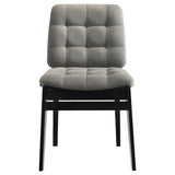 Redbridge Velvet Upholstered Side Chair Grey and Black (Set of 2)