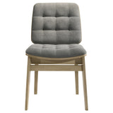 Redbridge Velvet Upholstered Side Chair Grey and Natural Oak (Set of 2)