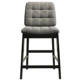 Redbridge Velvet Upholstered Counter Chair Grey and Black (Set of 2)