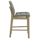 Redbridge Velvet Upholstered Counter Chair Grey and Natural Oak (Set of 2)