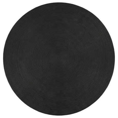 Macedo Round Ribbed Rattan Drum Coffee Table Black — product image 3