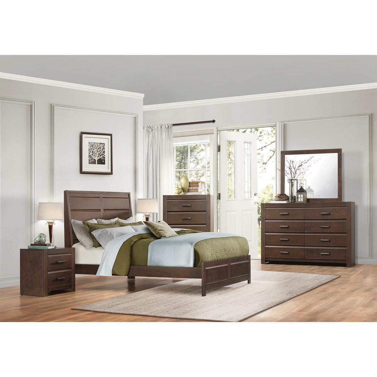 Erwan Espresso Modern Contemporary Okume Veneer, Wood And Engineered Wood King Bed - Ella Furniture