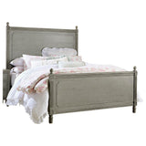 Gray Modern Traditional Rustic Solid Wood And Veneers Panel King Bed - Ella Furniture