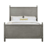 Gray Modern Traditional Rustic Solid Wood And Veneers Panel King Bed - Ella Furniture