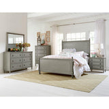 Gray Modern Traditional Rustic Solid Wood And Veneers Panel King Bed - Ella Furniture