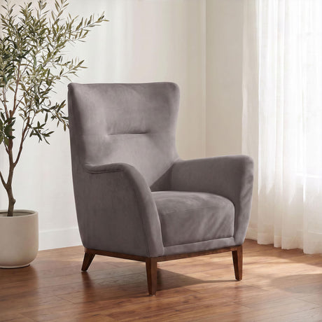 Catala Upholstered High Back Accent Chair Stone and Coffee — product image 2