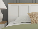 Kerisden White/Brown Queen Panel Complete Bed Frame — detail view