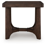 Korestone Dark Brown Coffee Table with 2 End Tables — front view