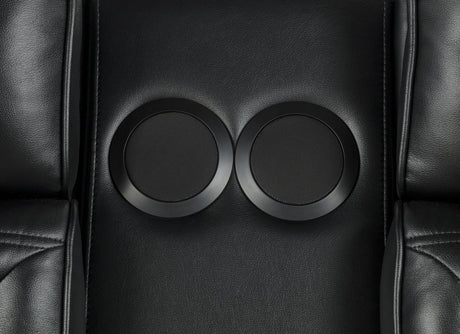 Zuma 3-Piece Dual Power Faux Leather Reclining Sectional Sofa Black — product image 9